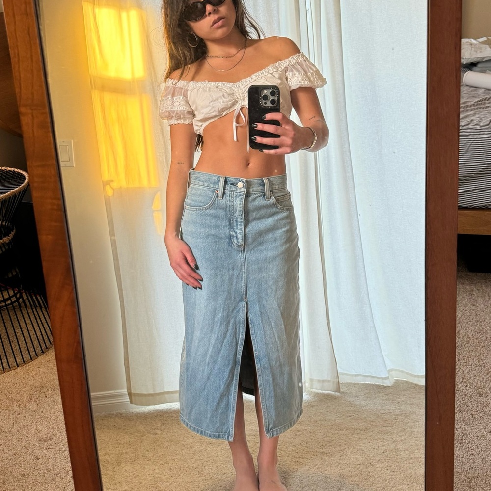 denim forum 90s halle skirt size 25